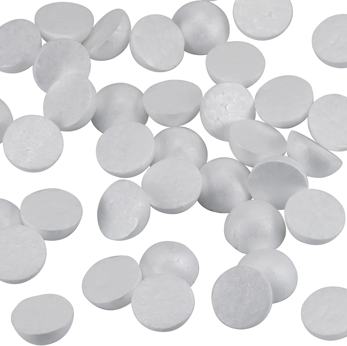 200 Pack Half Foam Balls 0.8 Inch Half Sphere Solid Blank Foam Balls for Art Decoration Polystyrene Hemispherical Small Craft Foam Balls for Easter Sphere Foam Ball for School DIY Projects