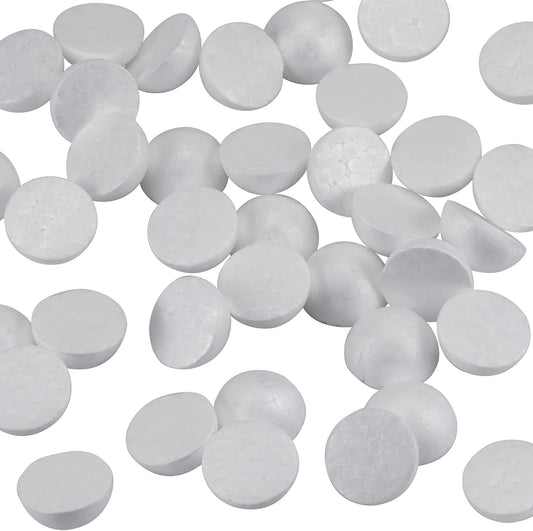 200 Pack Half Foam Balls 0.8 Inch Half Sphere Solid Blank Foam Balls for Art Decoration Polystyrene Hemispherical Small Craft Foam Balls for Easter Sphere Foam Ball for School DIY Projects