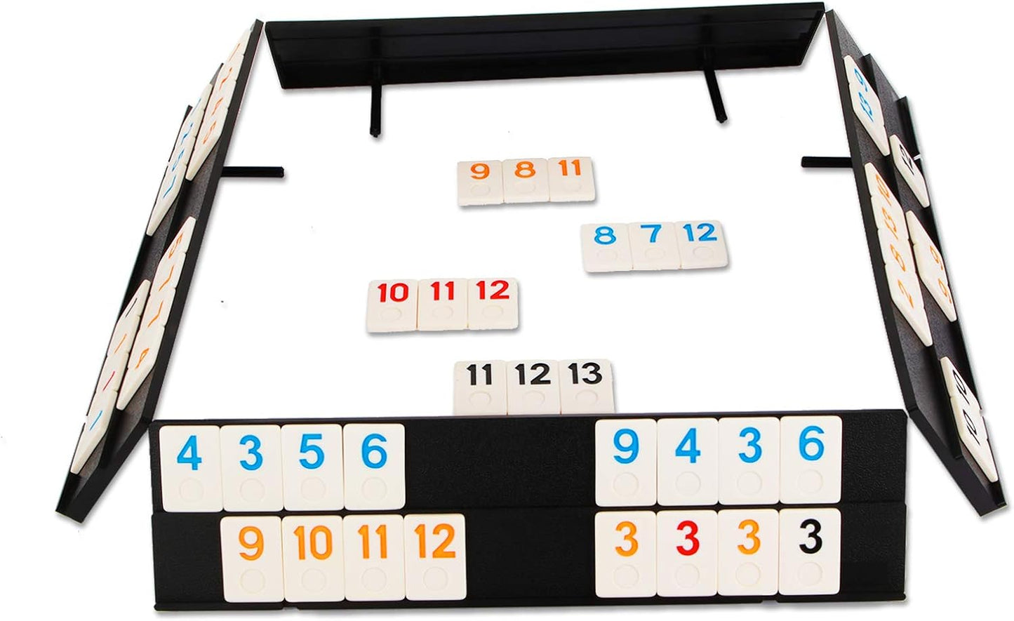 NOLIE 106 Tiles Rummy Cube Game Set with Aluminum Case and 4 Anti-Skid Durable Trays for 2-4 Players