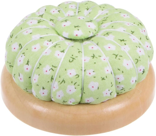 HARFINGTON Pin Cushions Sewing Needle Cushion Needle Holder Pincushions with Magnetic Wooden Base for Sewing Quilting Needlework DIY Crafts, Green White Red