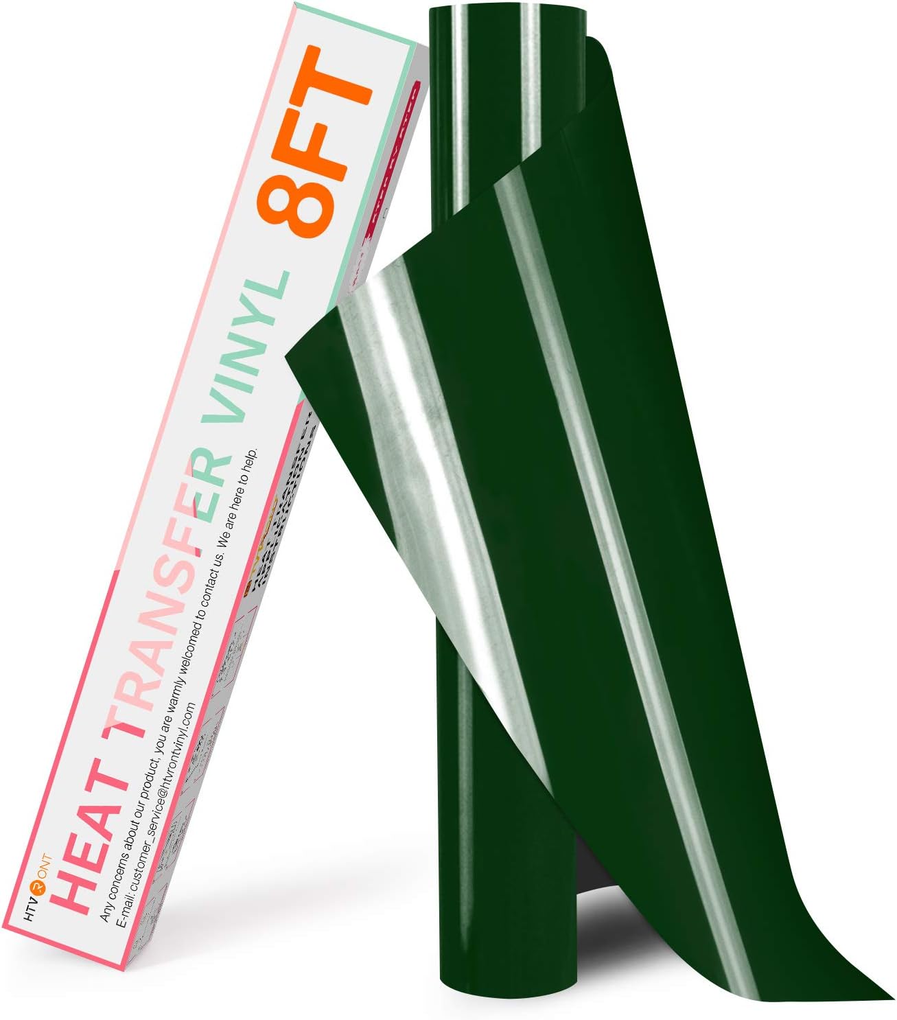 HTVRONT HTV Vinyl Rolls Heat Transfer Vinyl - 12" x 8ft Dark Green HTV Vinyl for Shirts, Iron on Vinyl for All Cutting Machine - Easy to Cut & Weed for Heat Transfer Design (Dark Green)