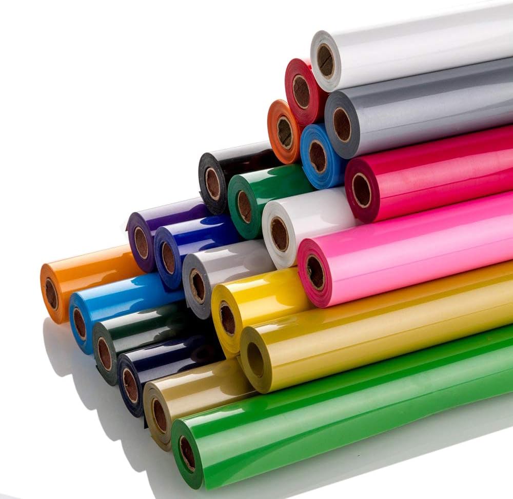 Guangyintong Heat Transfer Vinyl Iron on Vinyl Rolls, 12" x 10ft Blue HTV for T-Shirts, Matte Surface, Easy to Cut & Weed, DIY Design