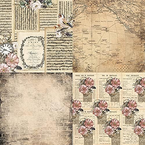 Scrapbook Paper 6x6 Vintage Floral Designs – 24 Sheets Single-Sided Cardstock for Junk Journal, Cardmaking, DIY Crafts, Decoupage, Scrapbooking Background Paper Pad