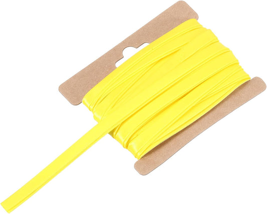 MECCANIXITY Double Fold Bias Tape for Sewing 1/3 Inch x 6 Yards Satin Pre-fold Continuous Binding Tape for Seaming Quilting Hemming Binding DIY Crafts, Yellow
