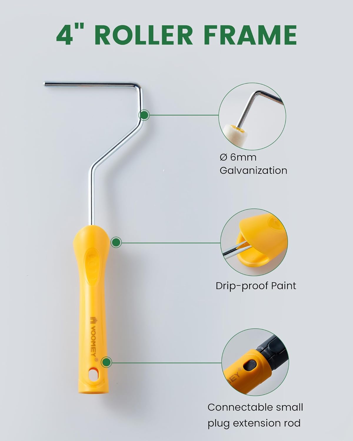 Voomey 4 Inch Paint Roller Tray - 12 Pack Plastic Liners & 1x Roller Frame, 4" Paint Tray Set, for Home Decor, Walls and Furniture Painting