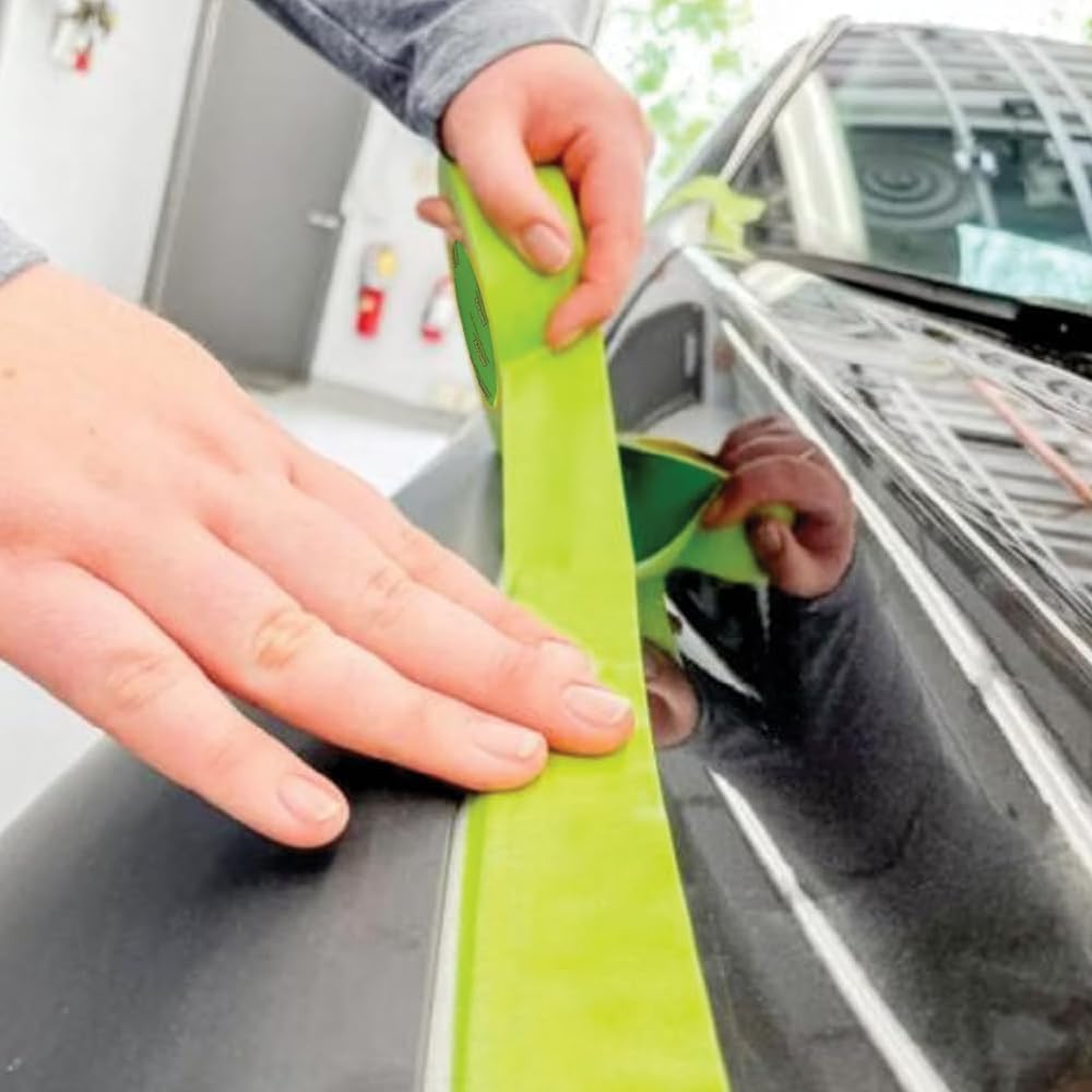 LAUCO DINOGREN High Performance Green Masking Tape for Car Paint, Detailing, & Auto Body - Heat & Water Resistant, Multi-Purpose (1 Inch x 60 Yards, 9 Rolls/Pack)