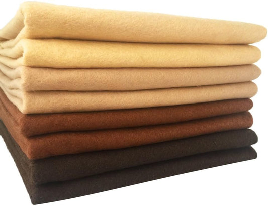4pcs Thick 1.4mm Soft Felt Fabric Sheet Assorted Color Felt Pack DIY Craft Sewing Squares Nonwoven Patchwork (92x90cm Brown)