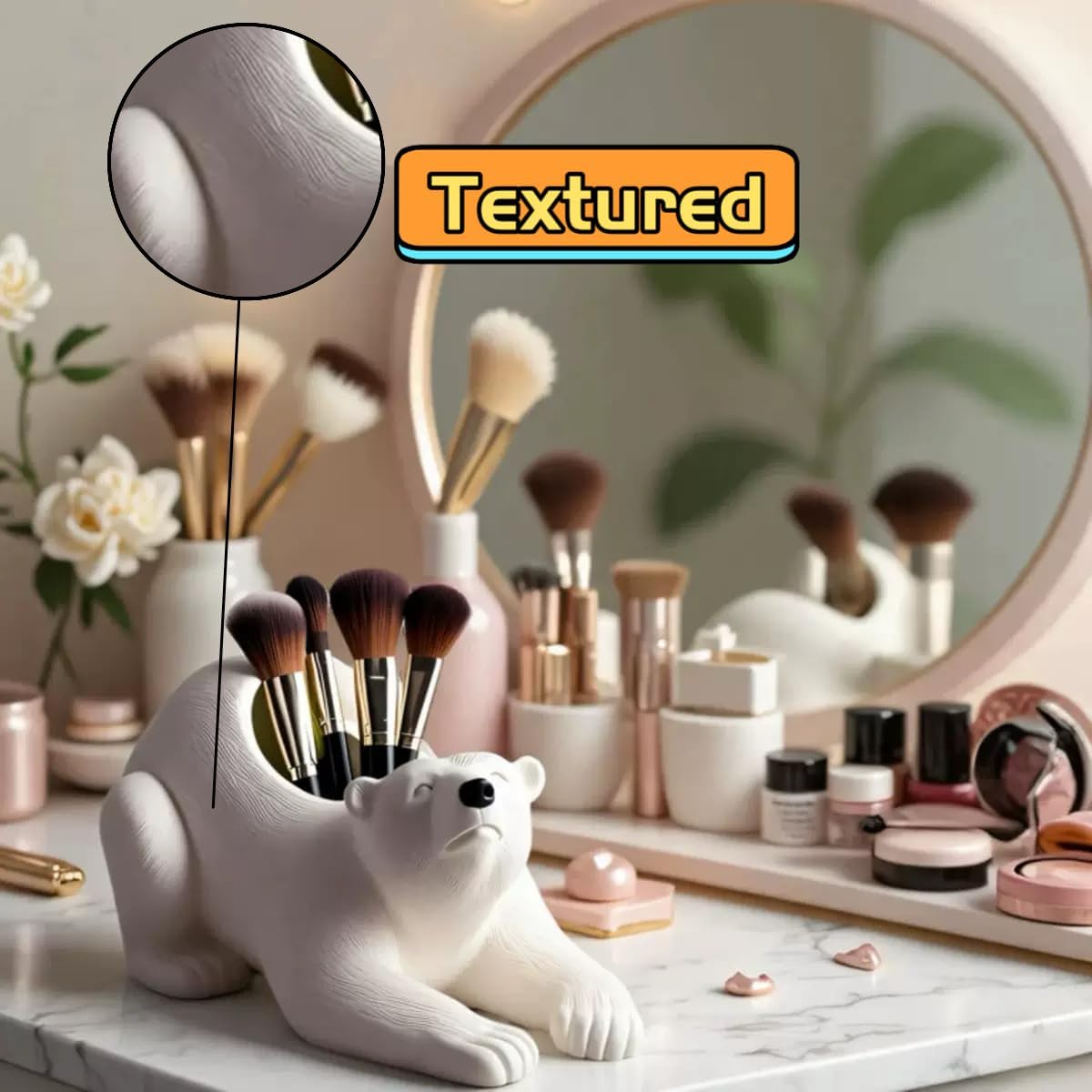 Animal Resin Molds Silicone 3D Cute Polar Bear Epoxy Resin Plaster Candle Holder Wax Molds for Candle Making, Art Crafts DIY Unique Display Home Decor