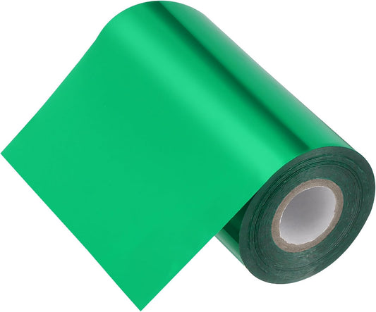 PATIKIL 5"x400Ft Hot Stamping Foil Paper, Heat Transfer Hot Stamping Paper Foil Roll for Leather DIY Logo Decor Craft Gift Package Scrapbook Card, Green