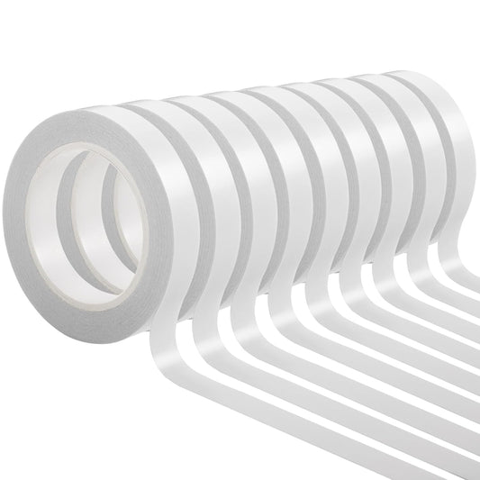 9 Rolls Double Sided Tape for Crafts, Strong Double-Sided Tape, Scrapbook Tape, Double-Sided Adhesive Tape for Arts, Card Making, Scrapbooking Supplies, Gift Wrapping (0.4 in X 26.25Ft)