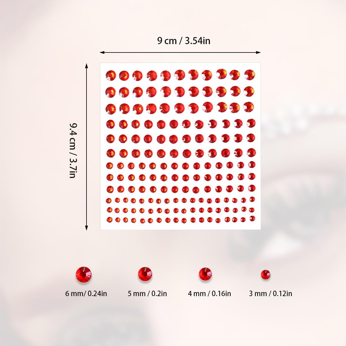 5 Sheets Self Adhesive Pearl Stickers, Flat Back Pearls Sticker, 4 Size Self Adhesive Rhinestone Gem Stickers for DIY Crafts Craft Card Decorations Nail Art Beauty Makeup (Red)