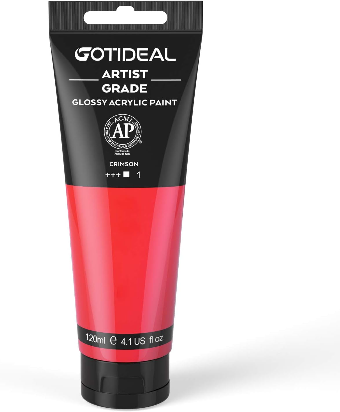 GOTIDEAL Acrylic Paint Crimson Tubes(120ml, 4.1 oz) Non Toxic Non Fading,Rich Pigments for Painters, Adults & Kids, Ideal for Canvas Wood Clay Fabric Ceramic Craft Supplies (Crimson)