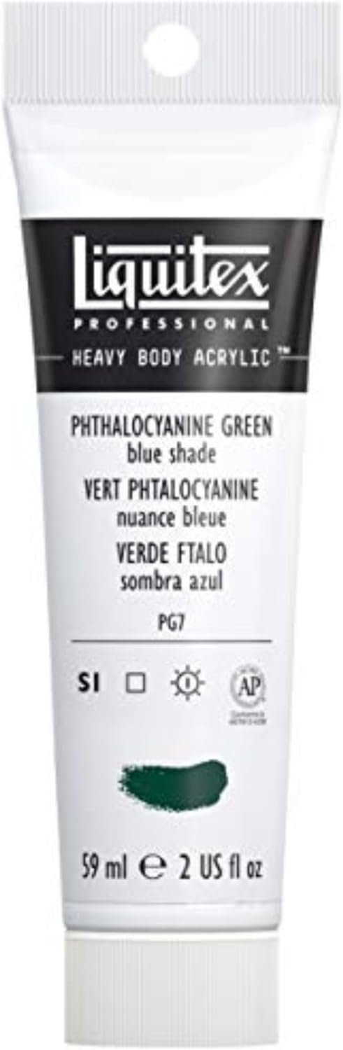 Liquitex Professional Heavy Body Acrylic Paint, 2-oz (59ml) Tube, Phthalocyanine Green (Blue Shade)