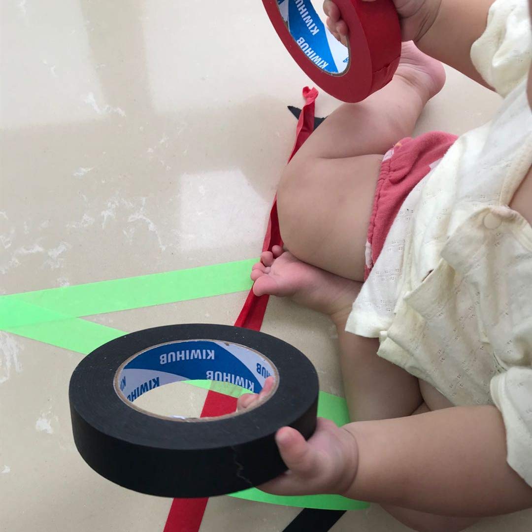 Black Painters Tape,1" x 60 Yards x 5 Rolls (300 Yards Total) - Medium Adhesive Masking Tape for Painting,Labeling,DIY Crafting,Decoration and School Projects