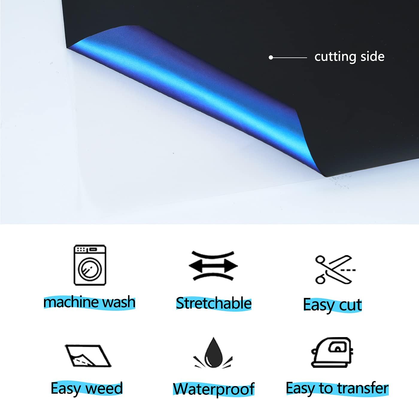 guangyintong Chameleon Heat Transfer Vinyl HTV Rolls, 12" x 8ft Blue to Purple Iron on Vinyl for T-Shirts, Changing Color HTV Vinyl for All Cutter Machines Easy to Cut & Weed for HTV DIY Design