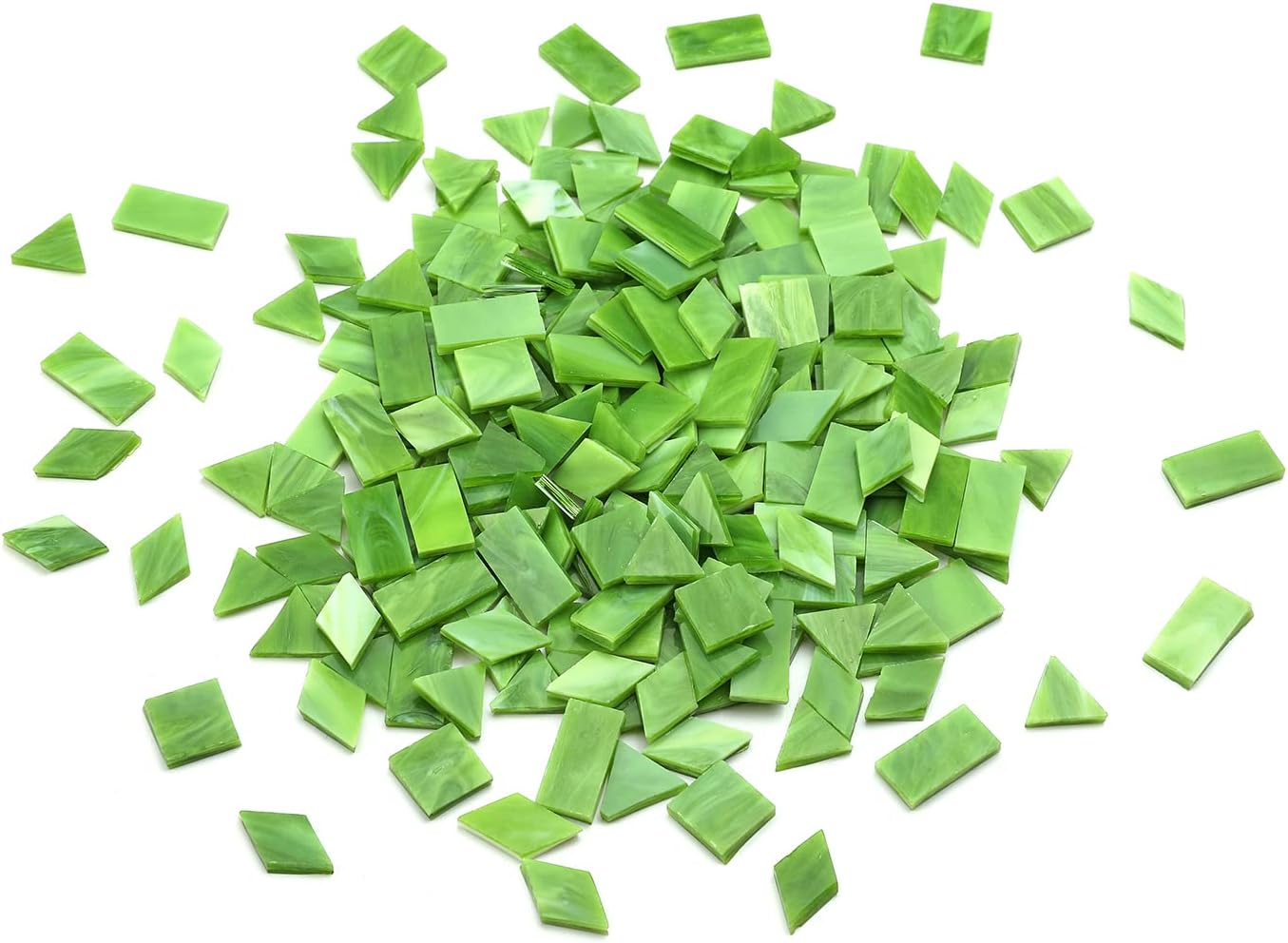 Lanyani 200 Mixed Color Glass Mosaic Tiles - 4 Shapes, Tiffany Stained Glass Pieces for Crafts