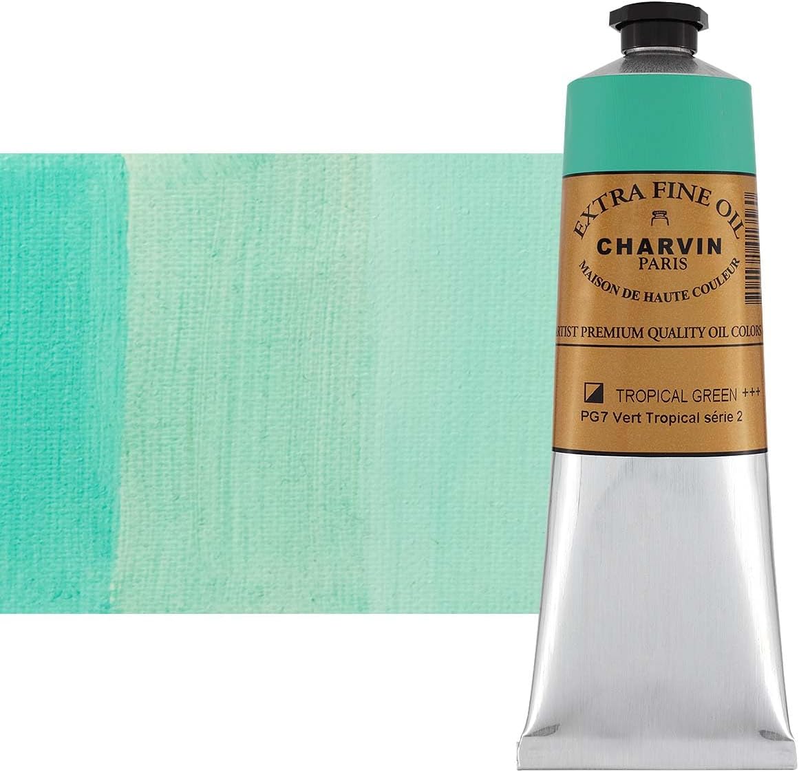 Charvin Extra Fine Oil Paint, Tropical Green 150 ml - Triple-Milled, Rich Texture, Poppy Oil-Based, Light-Fast, Handmade, Archival Quality