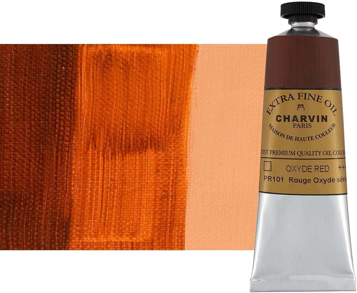 Charvin Extra Fine Oil Paint, Red Oxide 60 ml - Triple-Milled, Rich Texture, Poppy Oil-Based, Light-Fast, Handmade, Archival Quality