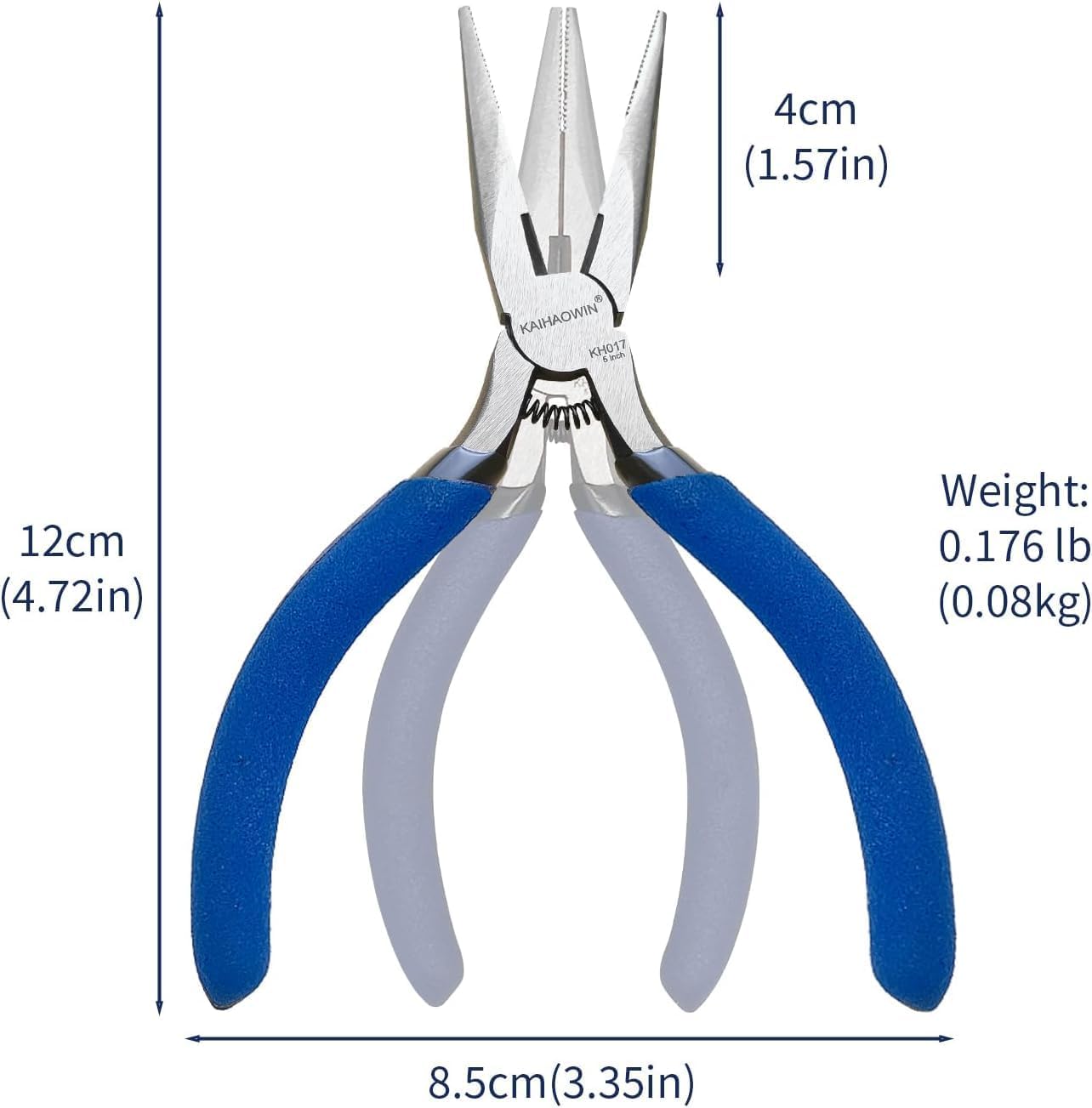 Mini Needle Nose Pliers 5"-10 Pack KAIHAOWIN Small Long Nose Pliers with Wire Cutters, Spring Loaded Thin Needle Nose Pliers, Precision Pliers Set for Crafts/Jewelry Making/Tiny Project