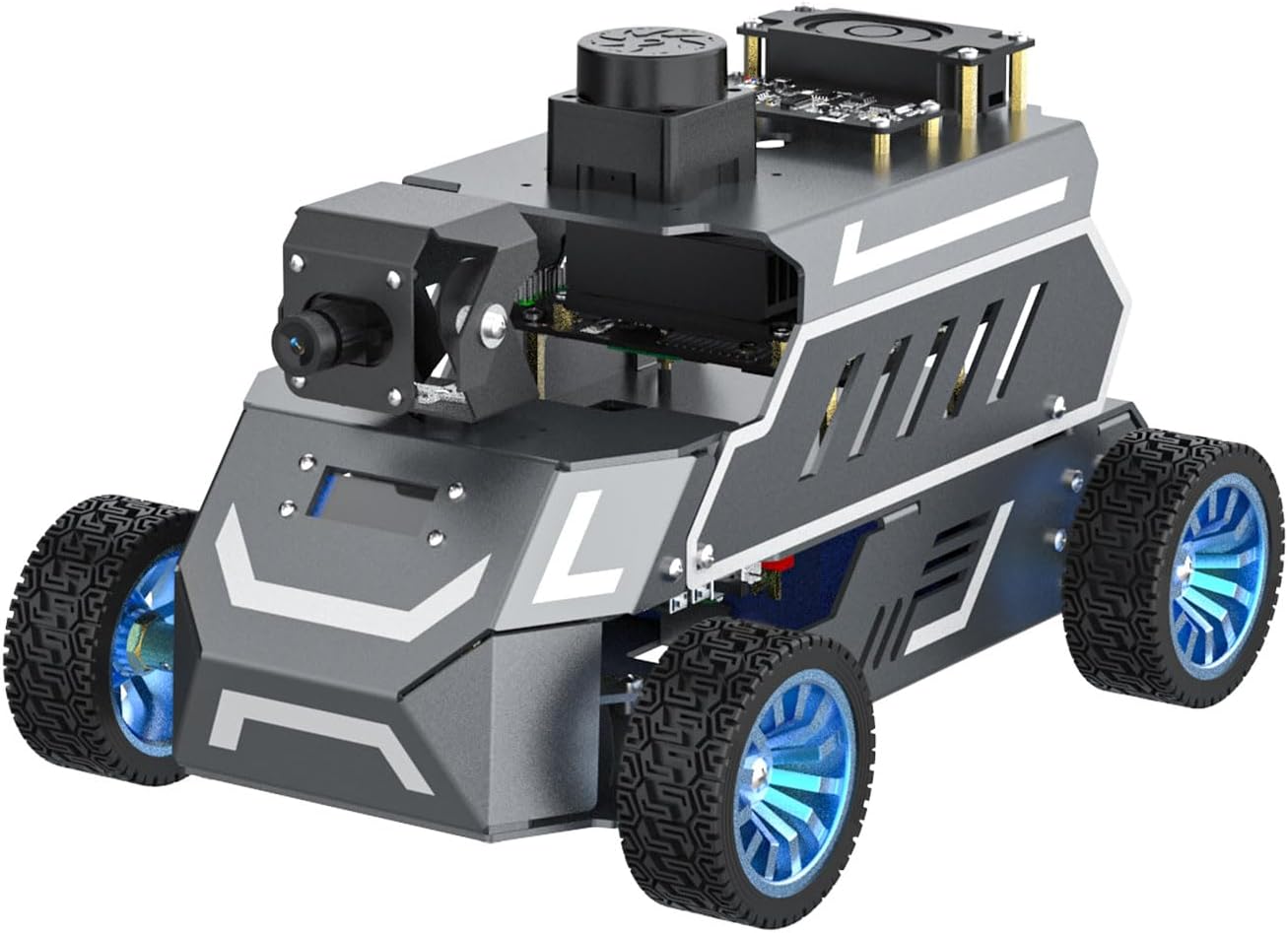 Yahboom ROS2 Robot Car with Ackerman Steering Chassis, TOF LiDAR, AI Visual Recognition, Embodied Intelligence for Jetson Nano B01 4GB, Raspberry Pi 5, Jetson ORIN (Standard Ver with Pi5-8GB)