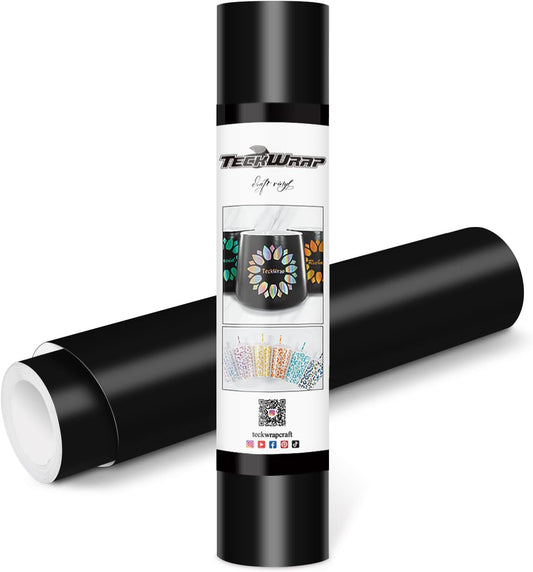 TECKWRAP Permanent Adhesive Vinyl 12" x 10ft, Matte Black