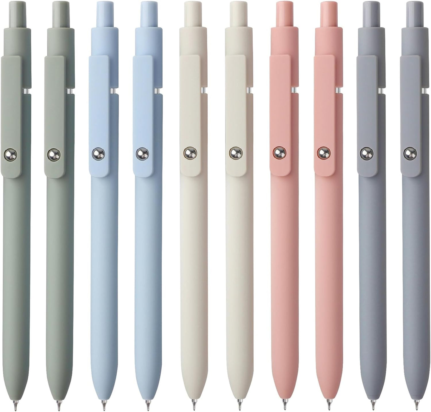 FIOVER Gel Pens, 10pcs 0.5mm Quick Dry Black Ink Fine Point Smooth Writing Pens for Journaling Note Taking High-End Series Ballpoint for Office School Supplies(10pcs Morandi)