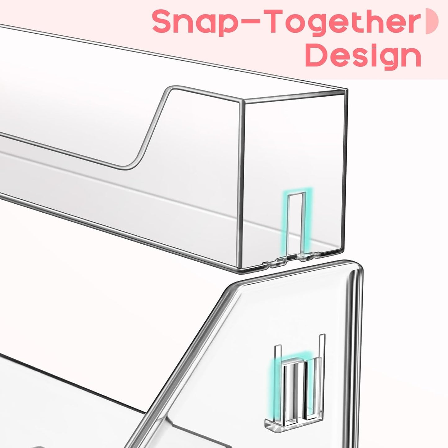 Tall 5-Tier Acrylic Card Display Stand for Greeting Cards, Sports Cards, Postcards, Stickers & Brochures, Easy Snap-On Sticker Display Rack