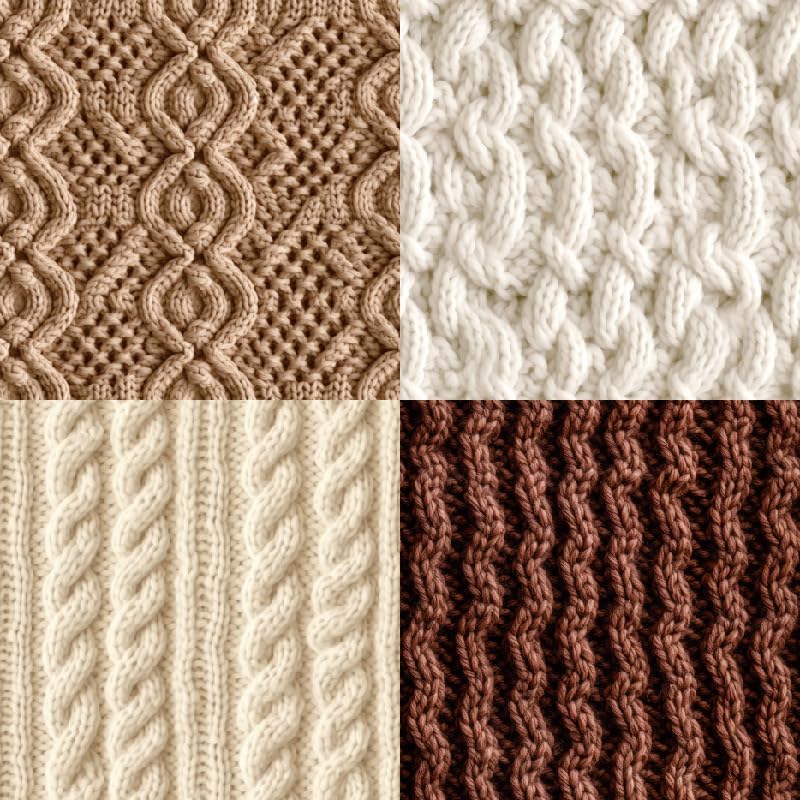 24 Sheets Knitting Wool Decorative Scrapbooking Paper Pad 6x6 Craft Paper Single-Side Card Making Supplies for Junk Journal, Holiday Journaling, Brown, Earth Tone and White