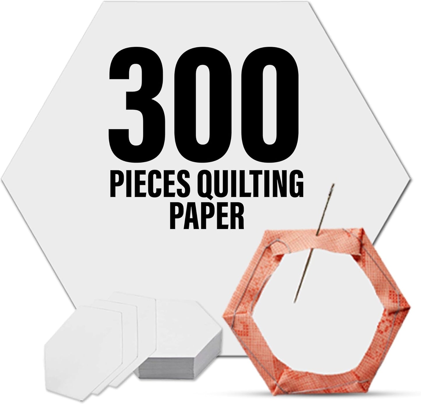 LaserThing Quilting Paper Templates | Handy Tools for Crafting Quilt Patterns | Ideal for Precision Quilting Projects | Includes 1'' Hexagon EPP Set - 300 Pieces