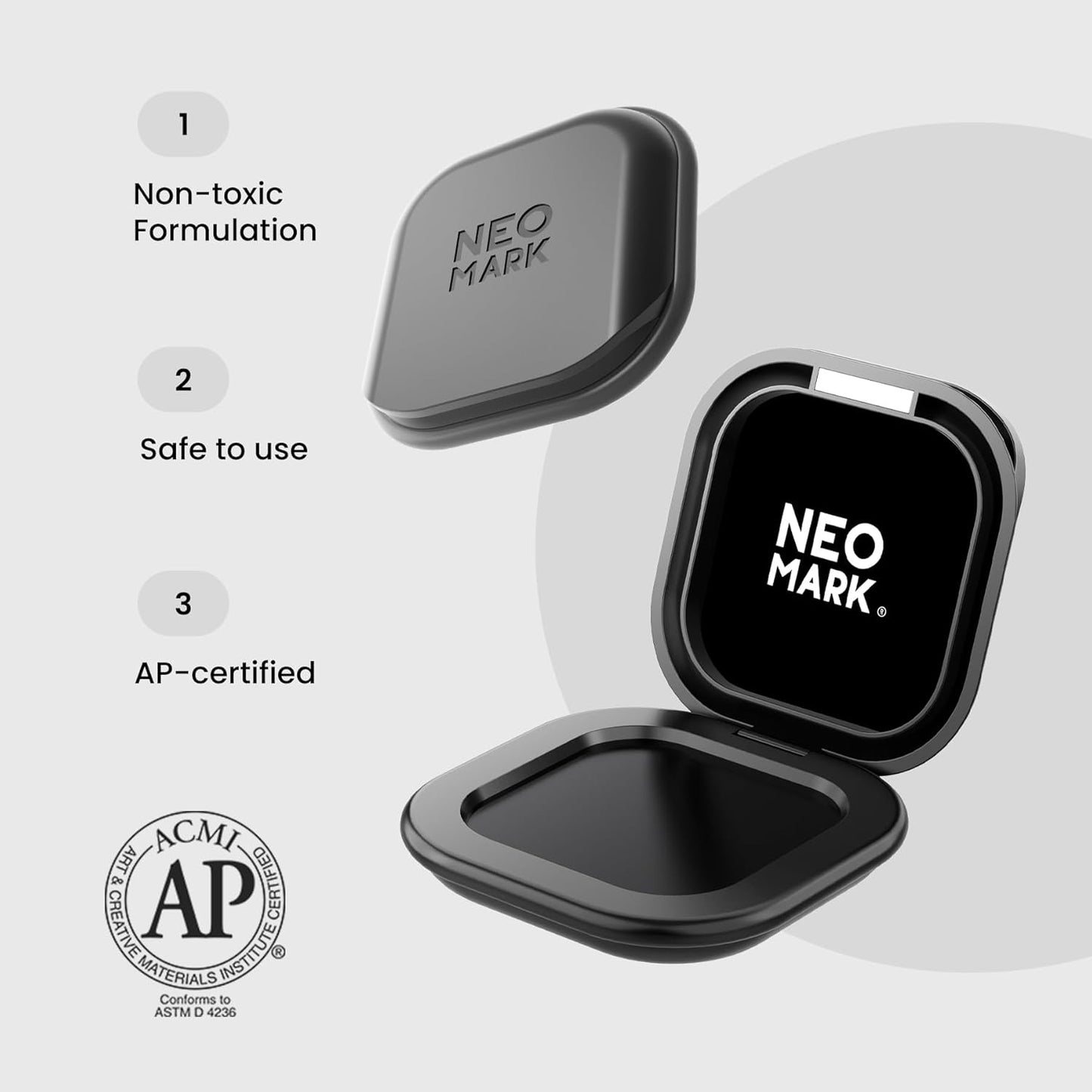 Premium Fingerprint Ink Pad, Thumbprint Ink Pad, Quick-Drying and AP-Certified, for Office Notary Supplies Identification Security ID Fingerprint Cards Law Enforcement (Black, 1 Pc)