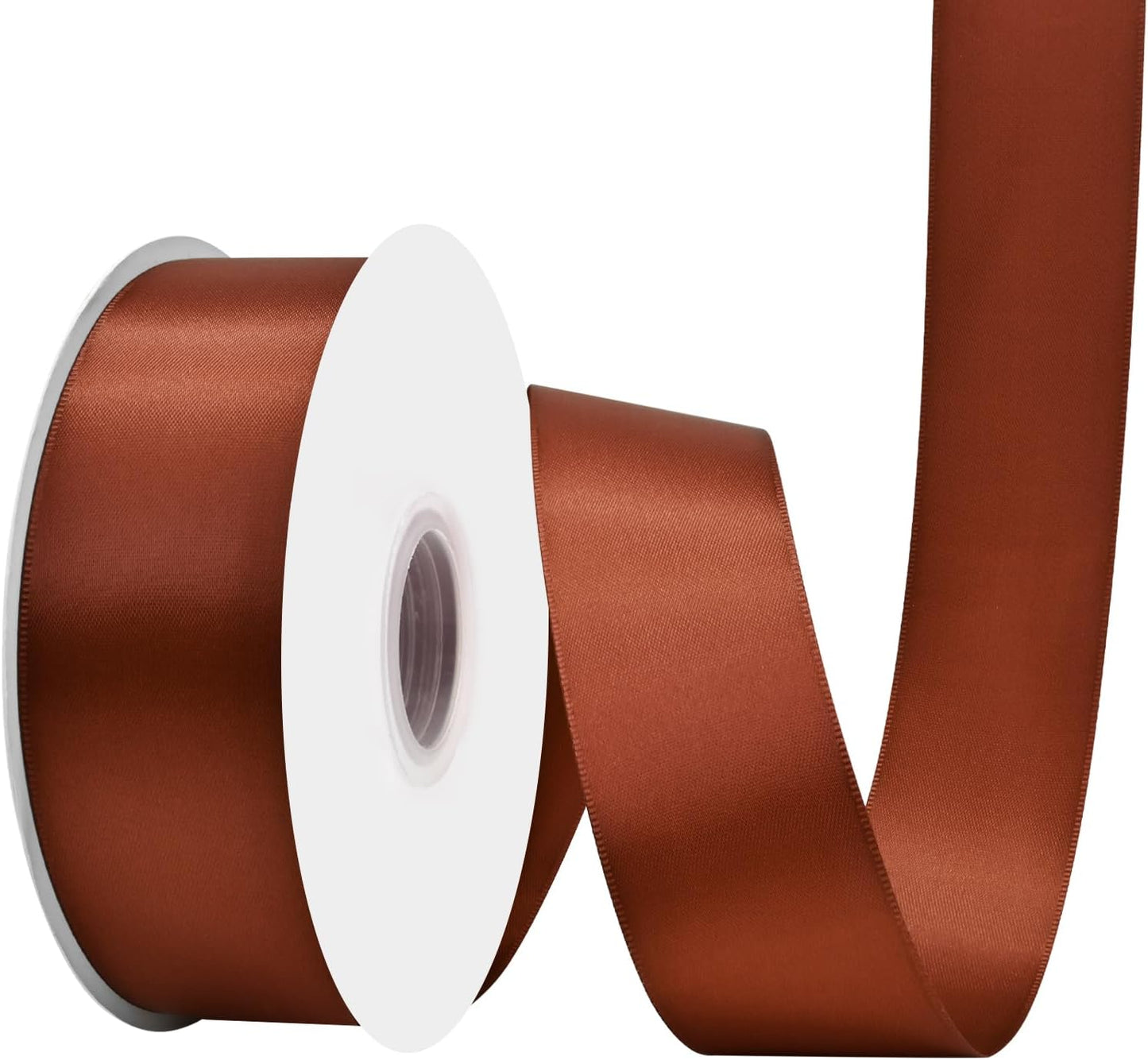 Rust Satin Ribbon 1-1/2" X 50 Yards Solid Color Double Faced Ribbons Perfect for Crafts Wedding Decor Bow Making Arts Sewing and More