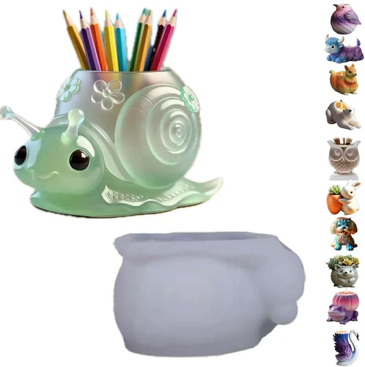 Animal Resin Molds Silicone 3D Cute Snail Epoxy Resin Plaster Candle Holder Wax Molds for Candle Making, Art Crafts DIY Unique Display Home Decor