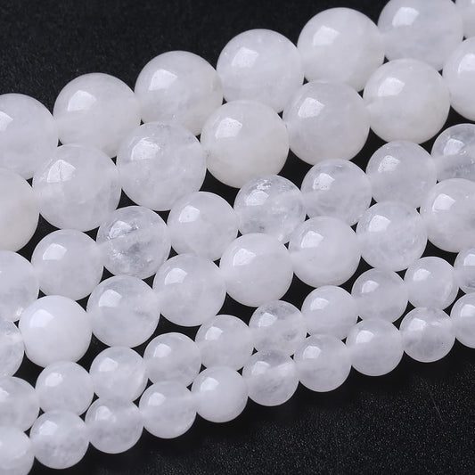 60PCS 6MM White Chalcedony Stone Beads Energy Healing Beads for DIY Jewelry Bracelet Necklace Making for Jewelry Making 15Inch