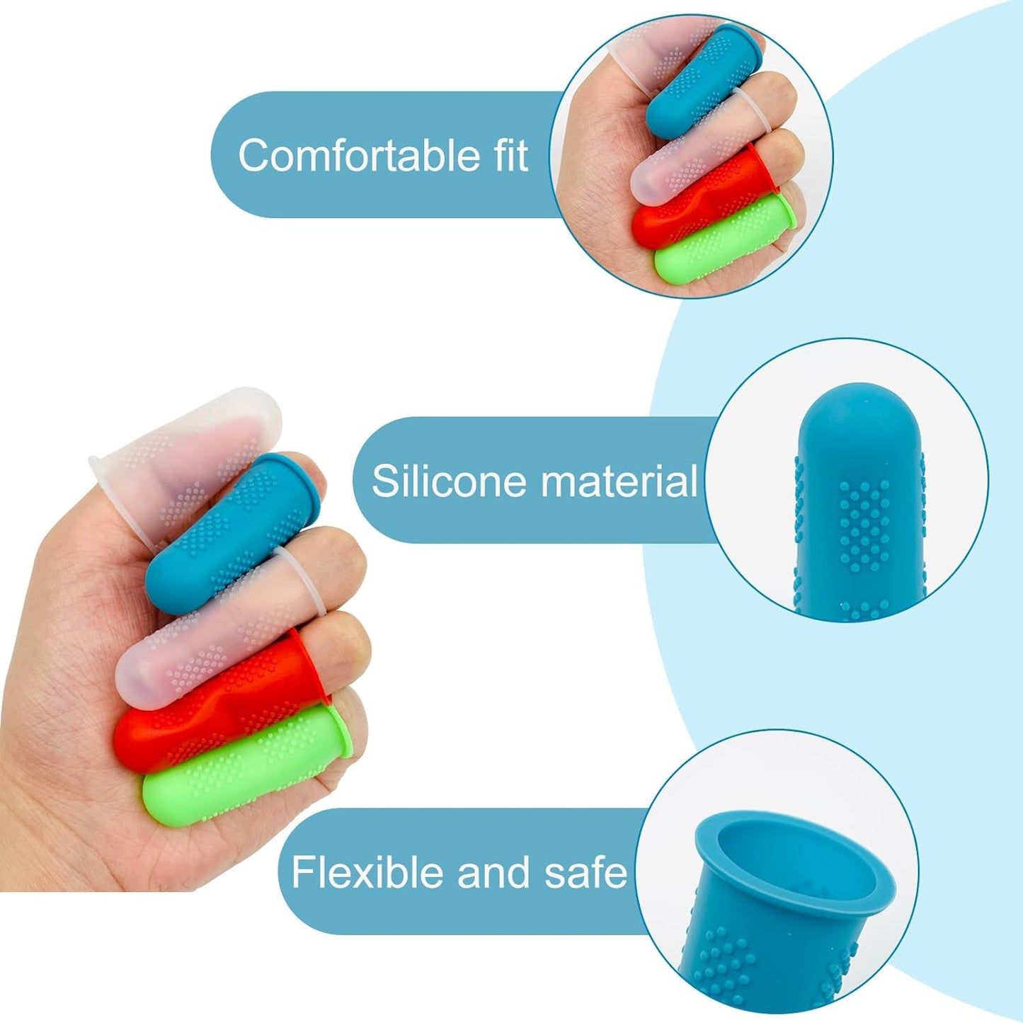 12 Pcs Silicone Hot Glue Gun Finger Caps, Anti-Slip and Reusable Silicone Thumb Protector, Finger Guard Protectors or Hot Glue Wax Rosin Resin Honey Adhesives Scrapbooking Sewing, Small, Medium, Large