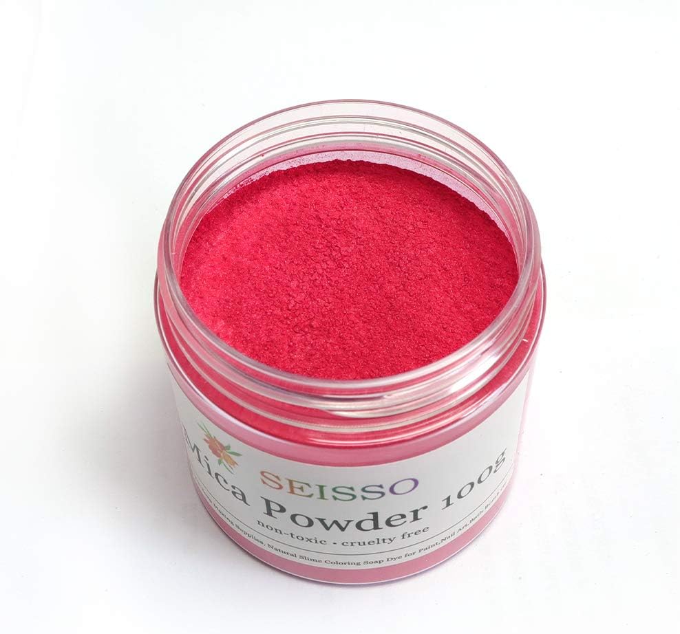 Red Strawberry Mica Powder for Epoxy Resin 3.5 oz /100g Powdered Pigment for Soap Colorant Bath Bomb Dye, Cosmetic Grade for Lip Gloss, Acrylic Nails Polish, Craft Projects