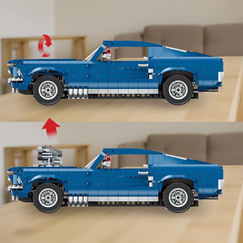 Sports GTRS Car Building Blocks Toys Boys or Adults Kits，1:10 MOC Building Set Raceing Car Model,Cars for Boys Age 14，Compatible with Lego(1680 Pcs)