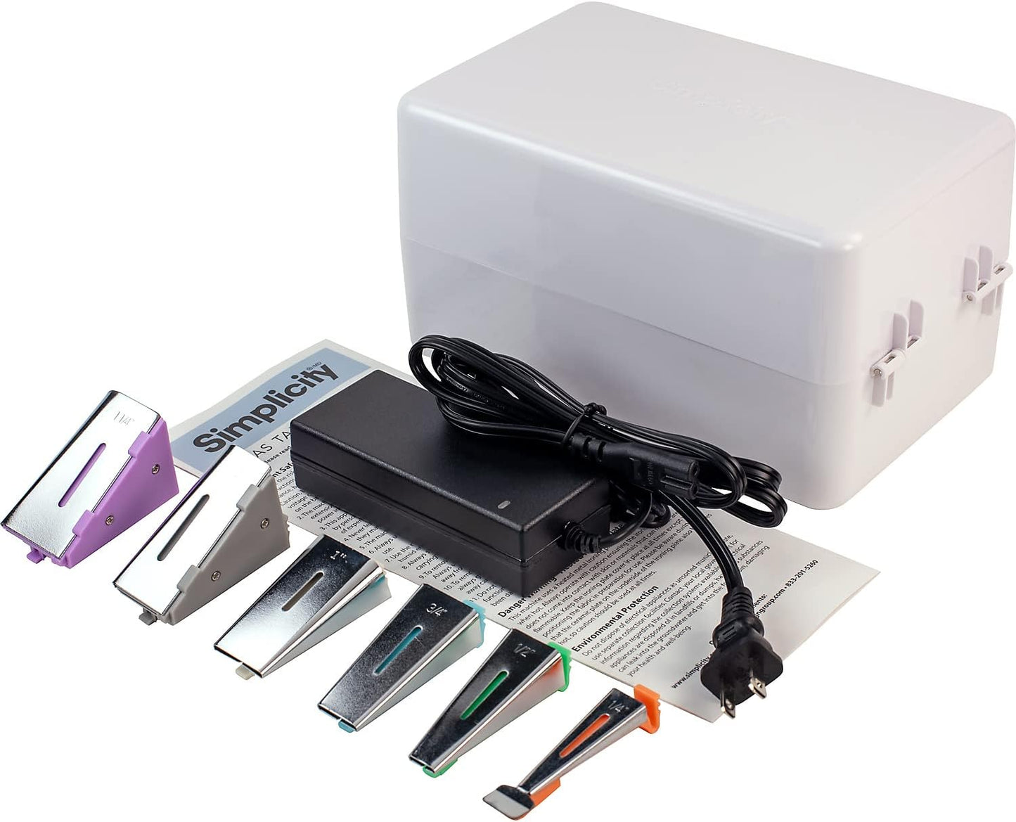 Simplicity 3881925US Sewing and Quilting Bias Tape Maker Tool with 6 Different-Sized Tips, Multicolor, 9pcs