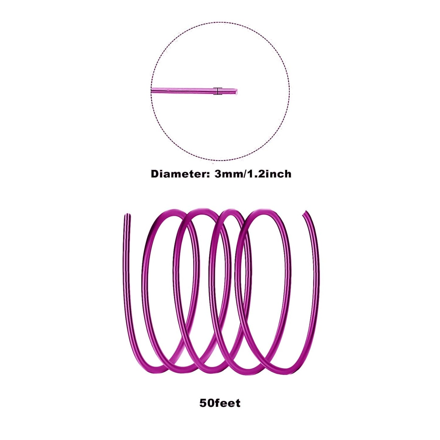 3mm Aluminum Craft Wire, 50 Feet 9 Gauge Bendable Anodized Metal Wire for Sculpting, Jewelry Making, Armature Making, Wire Weaving and Wrapping