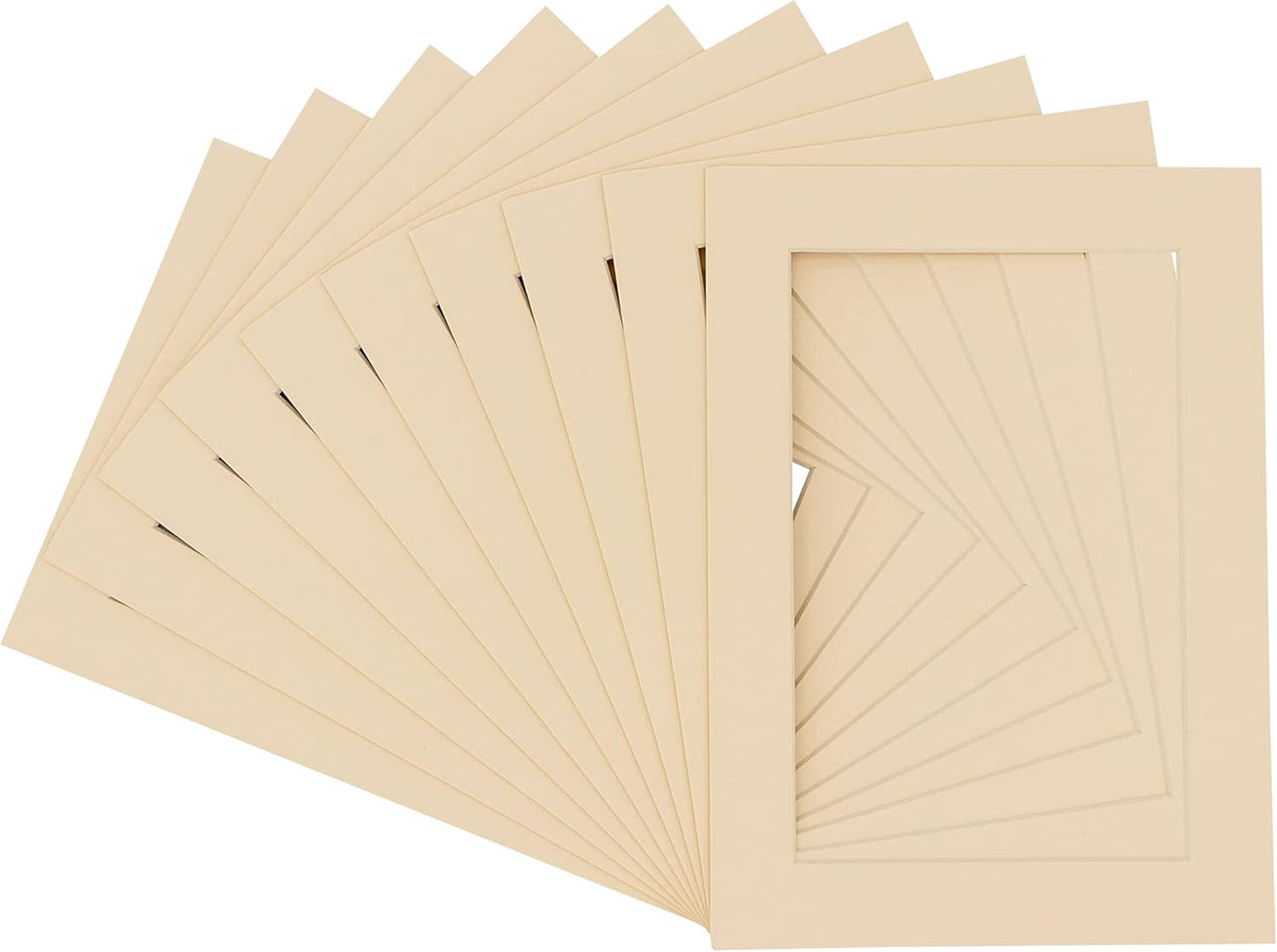 Pack of 25 Acid Free 11x14 Mats Bevel Cut for 8.5x11 Photos - Cream Precut Matboards For Pictures, Photos, Framing - 4-ply Thickness