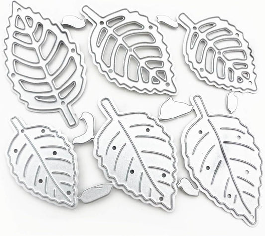 YKW Leaf Shape Metal Cutting Dies Set with Embossing Tools for Card Making Album, Scrapbooking Paper Craft DIY Kit, Includes Die Cuts Etching Stencils Stamps Thin Banner Cutting Dies