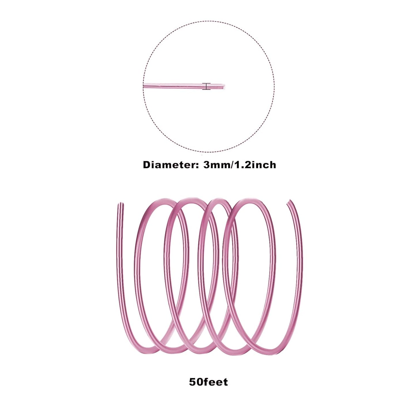 3mm Aluminum Craft Wire, 50 Feet 9 Gauge Bendable Anodized Metal Wire for Sculpting, Jewelry Making, Armature Making, Wire Weaving and Wrapping