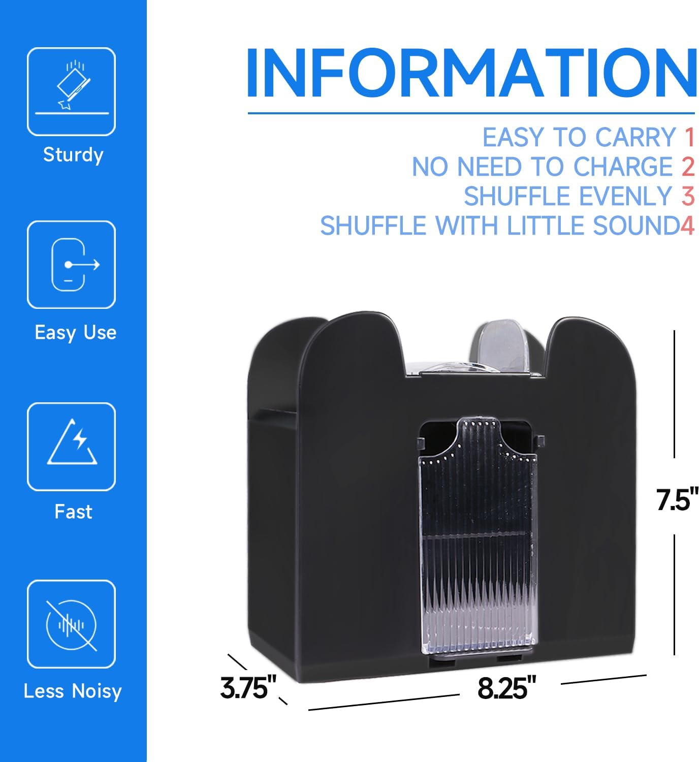 GSE Games & Sports Expert 6-Deck Automatic Card Shuffler, Battery-Operated Shuffler Machines for Playing Cards, Blackjack, Texas Hold'em, Canasta, UNO, Rummy, Bridge