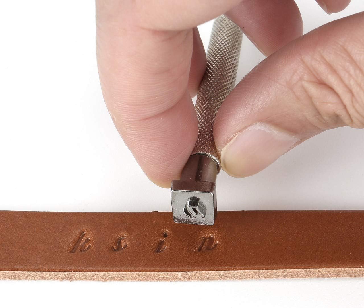 Yoption 37 Pieces Leathercarft Stamping Tool Set, 26 Letters Alphabet & 10 Numbers Stamps Steel Punch Tool 3mm+1 Stamping Handle for Leather Craft