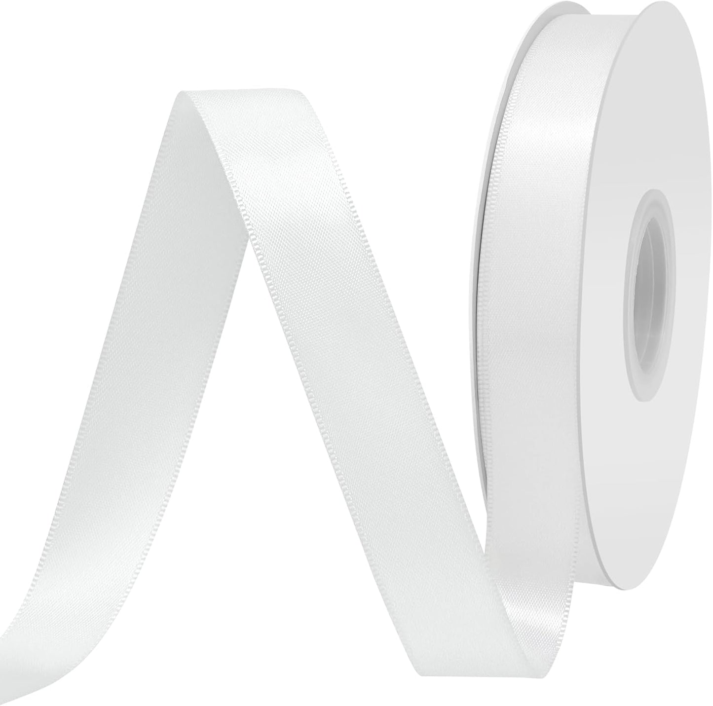 Off White Satin Ribbon 3/4" X 50 Yards Solid Color Double Faced Ribbons Perfect for Crafts Wedding Decor Bow Making Arts Sewing and More