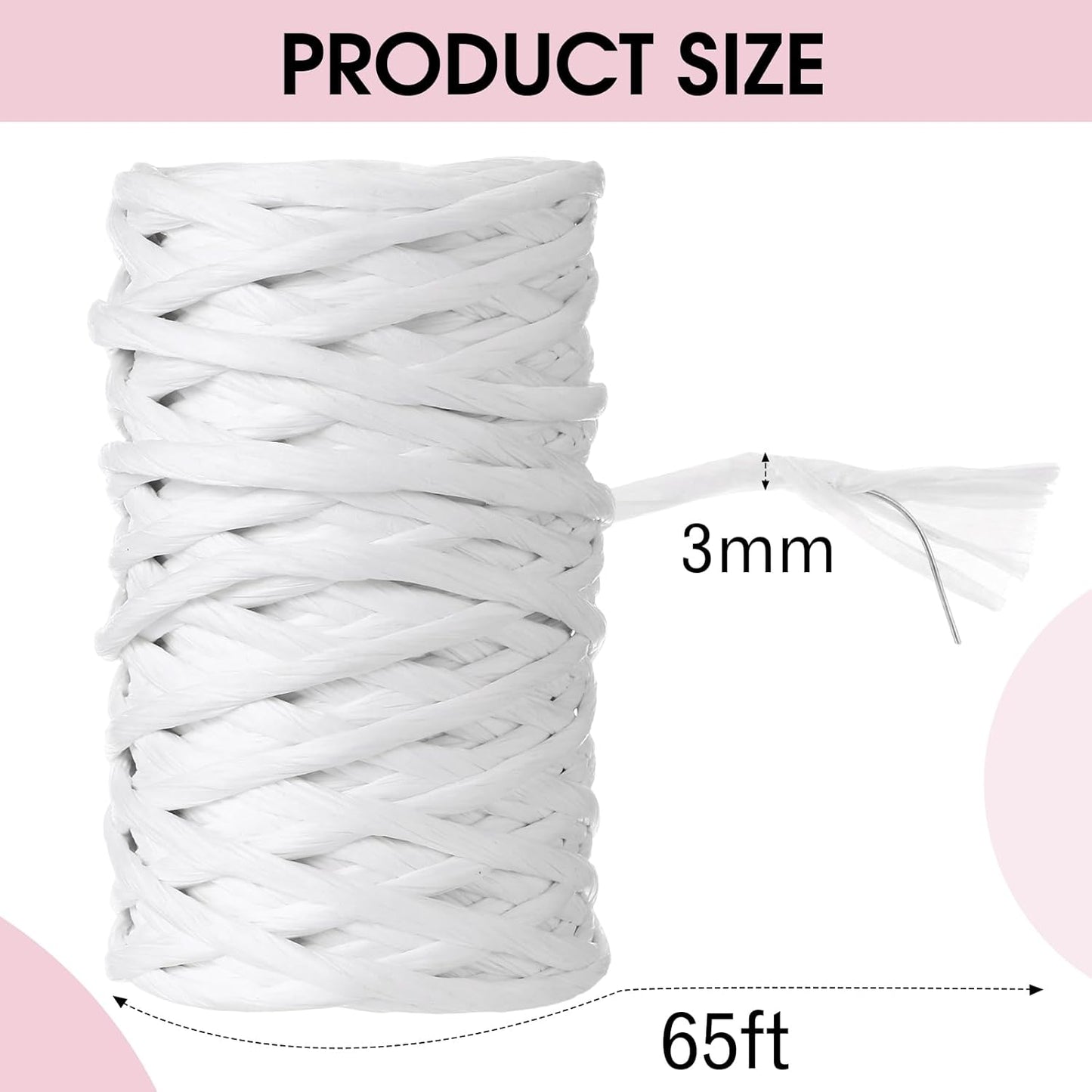 Syhood 65 Feet Floral Wire Rustic Vine Bind Wire for Craft Wrapping Flower Bouquets(White,1 Roll)
