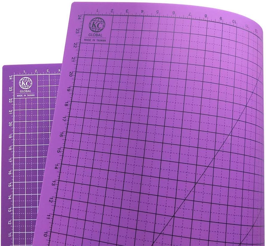KC GLOBAL A1 (38"x26") Professional Grade Self-Healing Cutting Mat (Purple) - Odor-Free, Reversible, Eco-Friendly, Durable Bright Surface. Premium Desk Mat for Crafters, Quilters, and Hobbyist