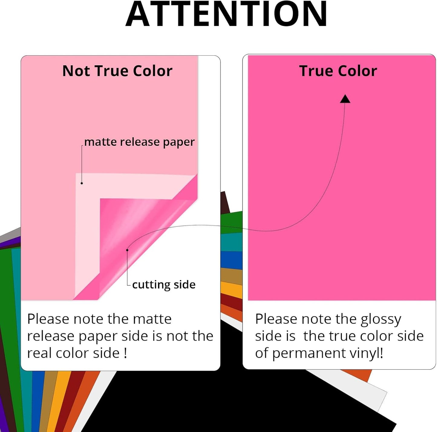 HTVRONT Pink Permanent Vinyl, 12 Pack Glossy Pink Vinyl for Cutting Machine - 10 Permanent Sheets 12" x 12"& 2 Transfer Tape Sheets for Craft Cutter, Party Decoration (Glossy)