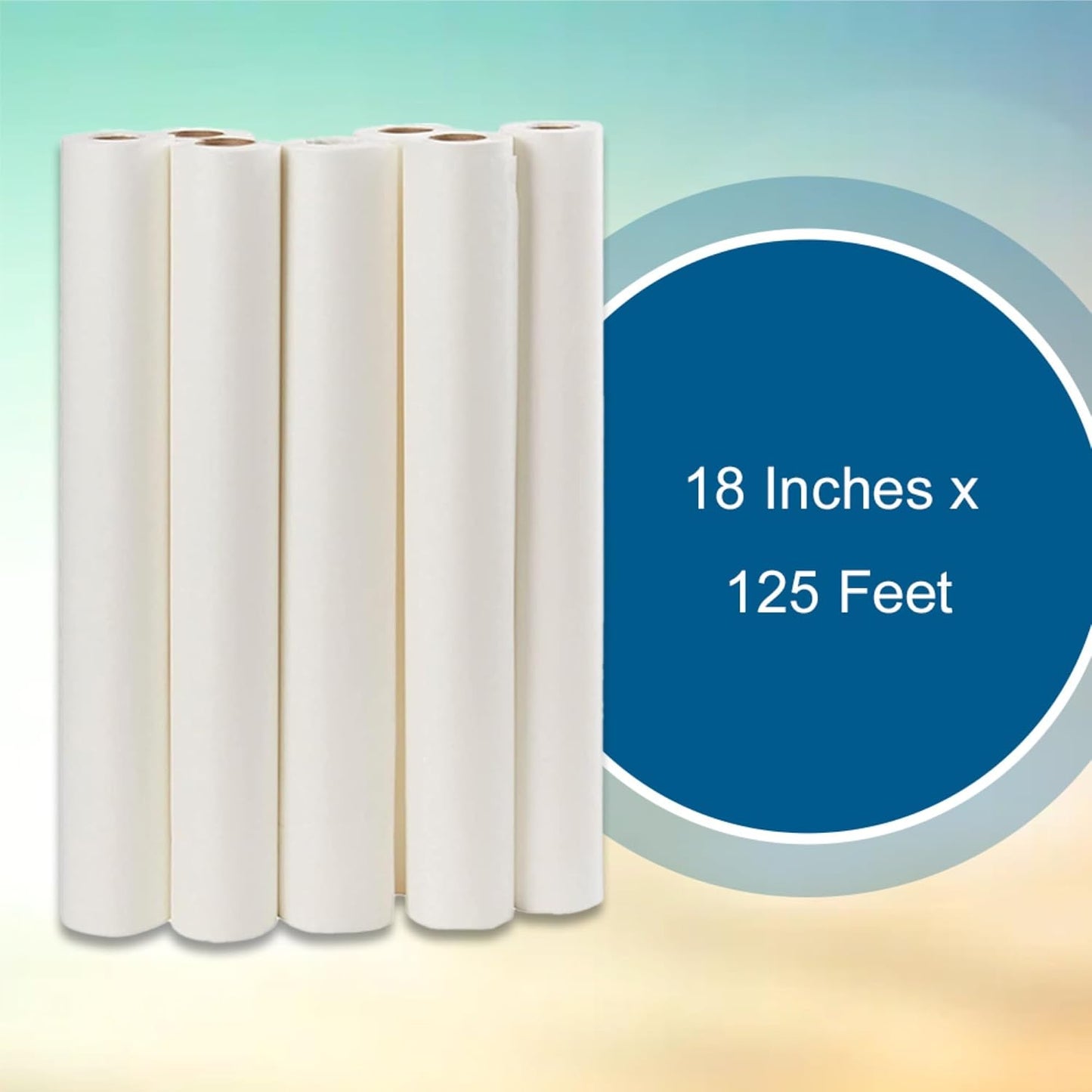 McKesson Medical Exam Table Paper [12 Rolls] – Bed Table Sheet Cover Ideal for Diaper Changing, Waxing, Nursing, Chiropractor, Patternmaking, Tracing - Premium Crepe Paper Roll - White, 18 in x 125 ft