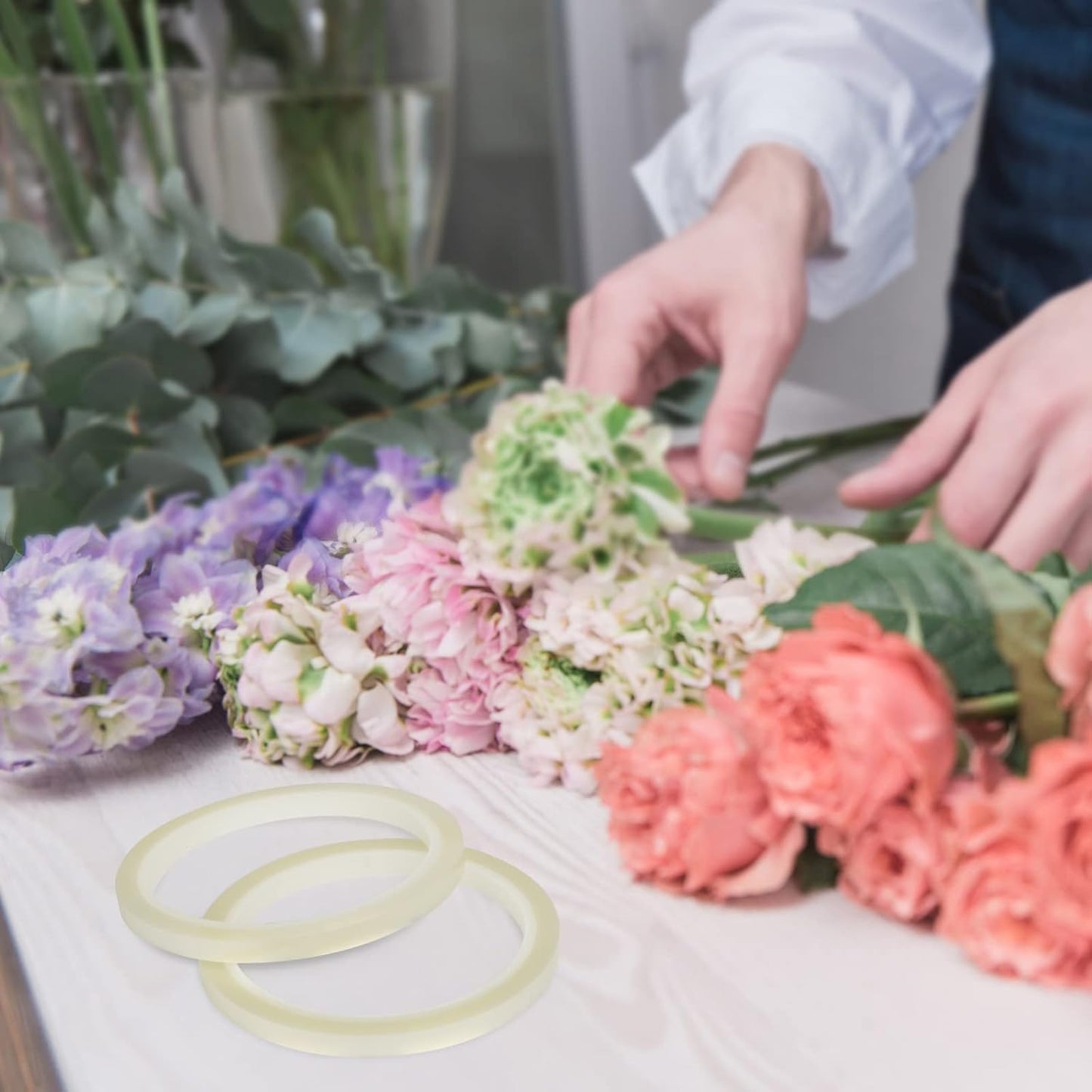 2Packs Clear Floral Tape - 1/4" Wide Floral Vase Tape, Clear Waterproof Floral Tape for Fresh Flower Bouquets and Flower Arrangements Crafts (0.25inch*2Packs)
