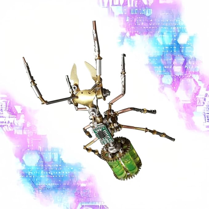 Steampunk Mechanical Ant Model Kit for Adults – 3D DIY Metal Insect Puzzle with Retro Brass Design, Collectible Robot Sculpture for Home & Office Decor, Gift for Hobbyists and Makers (Gatling Ant)